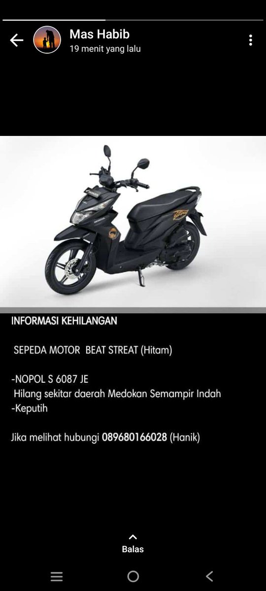 Teman2 di surabaya dan sekitarnya kalo mungkin ada yg liat ya
 minta bantuan share jika ada yg lihat
punya teman kehilangan  sore tadi
matur nuwun 🙏🙏