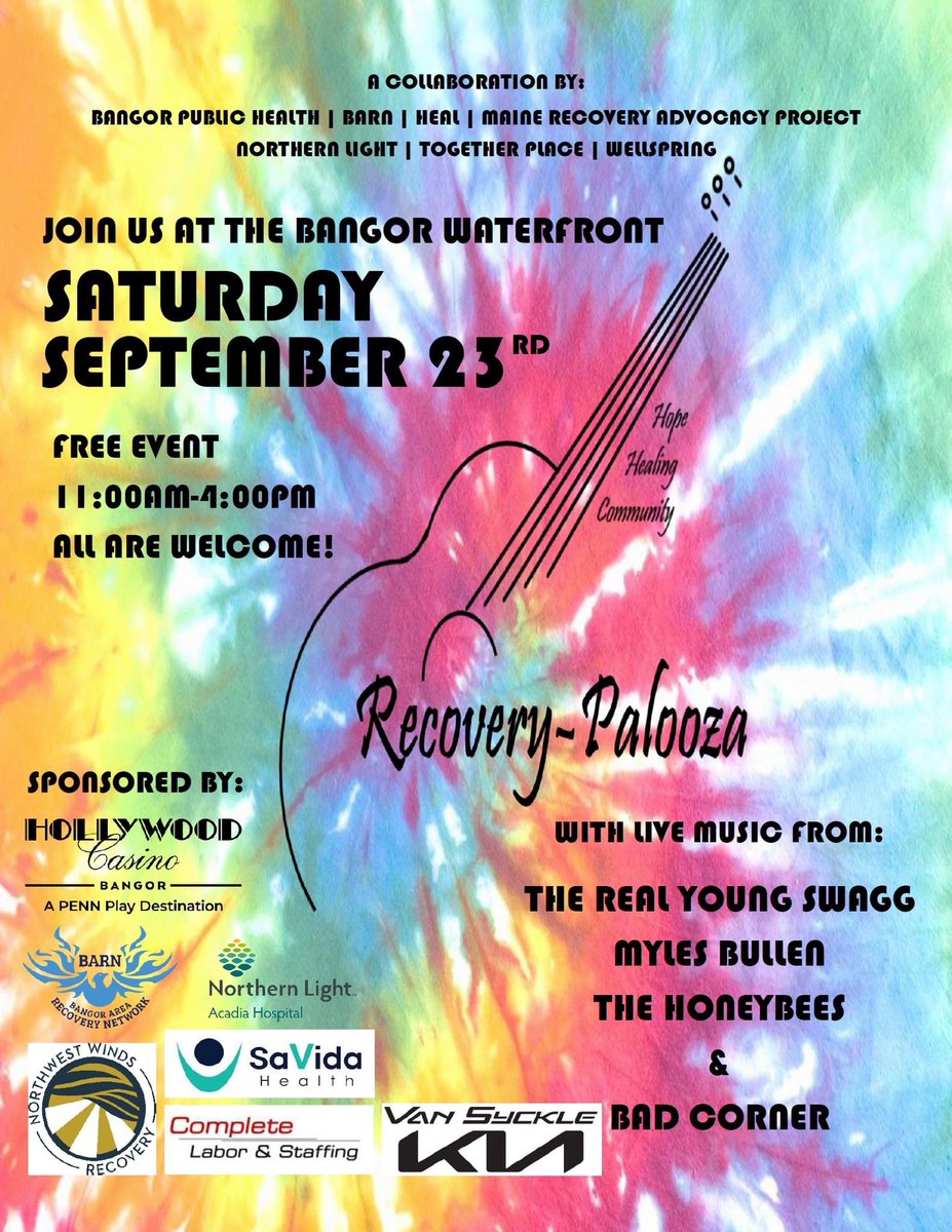 #heybangor Palooza is less than 2 weeks away and it’s going to be even bigger than last year! Come celebrate National Recovery Month with us!