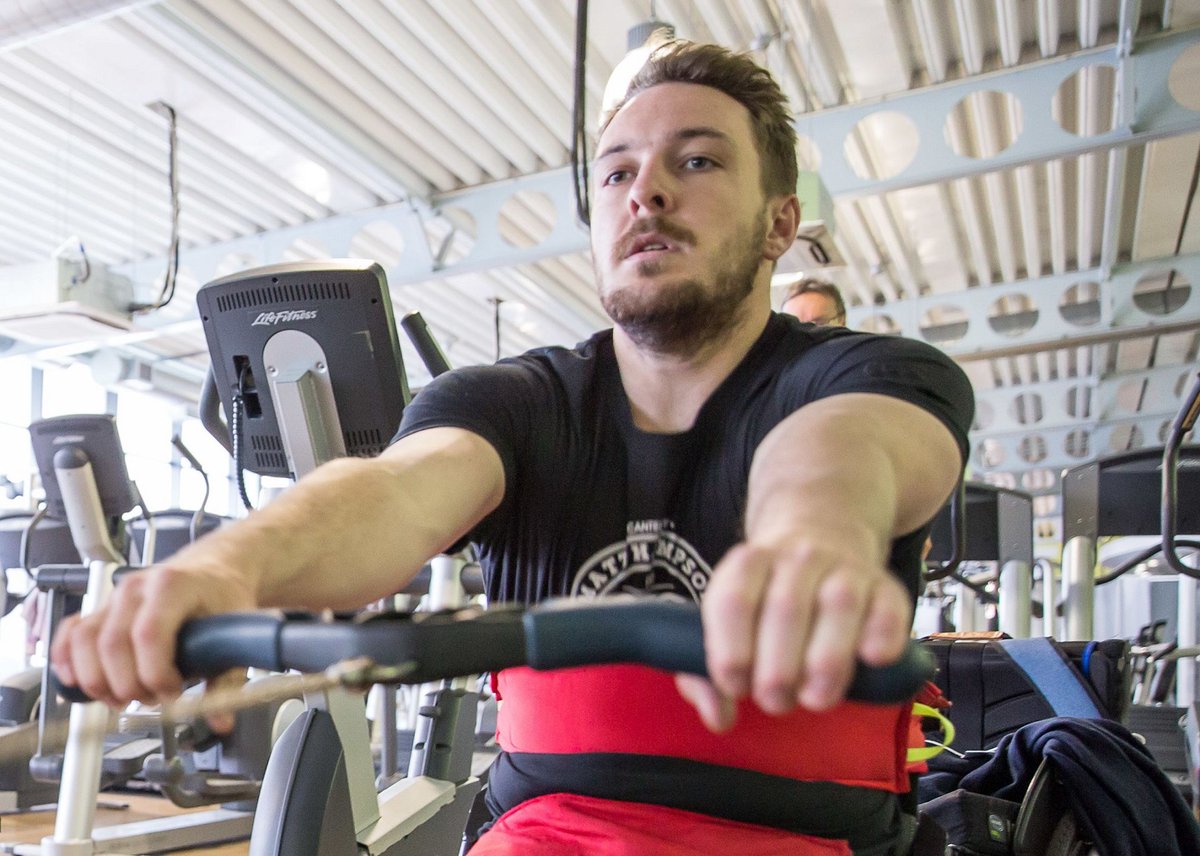 wheelpower's tweet photo. 💬 "I never realised that you could be so competitive and that sporty in a wheelchair. It was my WheelPower Physical Activity Advisor helped me to see that it was possible." @BenjaminPritch1 was a patient at Stoke Mandeville and attended the 2017 Games #BritishRowing #WheelPower https://t.co/ckQHuKVE2r