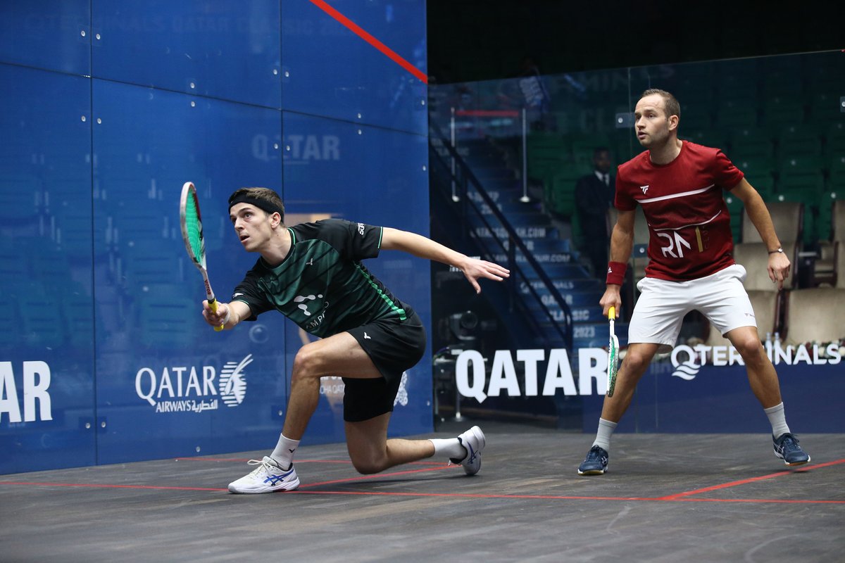Result: QTerminals Qatar Classic Men's RD1

🏴󠁧󠁢󠁥󠁮󠁧󠁿 <a href="/leecharlie98/">Charlie Lee</a> beats <a href="/GregMarche/">Gregoire Marche</a> 🇫🇷
3-0: 11-3, 12-10, 12-10 (42m)

#QatarClassic