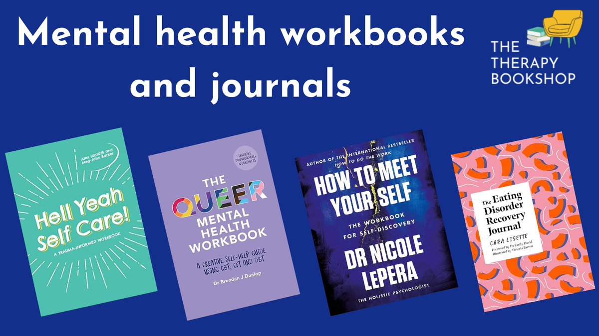 TherapyBookshop's tweet photo. I love that there's so many workbooks and journals now to explore and support your mental health.

Here's a list of some great ones for you, including titles by @megjohnbarker, @BrendanJDunlop1, @theholisticpsyc &amp; @CaraLisette: 
https://t.co/qwsLMkfuFX #TherapistsConnect https://t.co/S5Xl3kkI9v