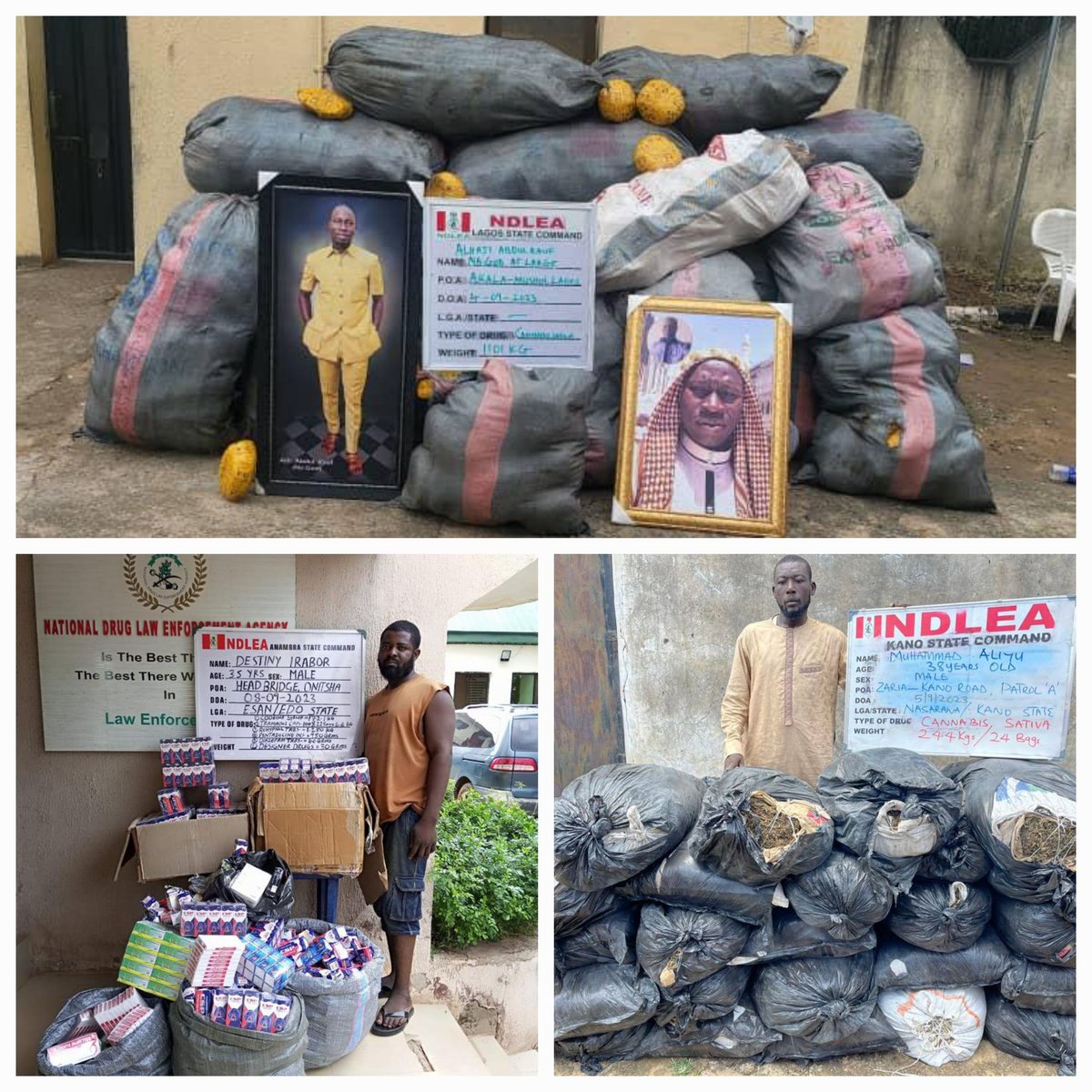 ndlea_nigeria's tweet photo. Meth, skunk consignments concealed in tomato pastes, clothes intercepted at airport

- As NDLEA intercepts 399 Kaduna-bound explosives; arrests grandma, others over 2 tons of illicit drugs seized in raids

Read more at: 
https://t.co/ZpSLsgirSP https://t.co/QQCeTCEf8D