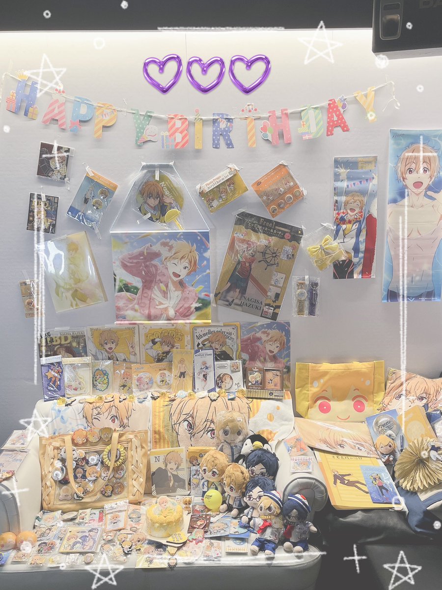 aira_kos's tweet photo. こっちでも！遅まきながら渚誕〜✨いつも通りありすさんとハイジさんに飾り付けまで手伝ってもらってやってきた❤️ありがとうございます😭
てかいつものアプリで撮ったのに何故か盛れんと思ってたら後で自分用の加工設定が消えてたことに気づいた…何か顔違うくてすみません🤦🏻‍♀️ https://t.co/hRxwgPB03C