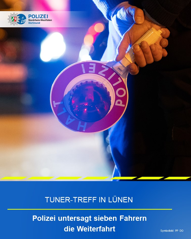 polizei_nrw_do's tweet photo. Tuner-Treff in #Lünen: #Polizei untersagt sieben Fahrern die Weiterfahrt

Mit rund 150 Fahrzeugen hielten sich am späten Freitagabend (8.9.2023) bis zu 300 Personen einer größeren Tuner-Gruppe auf einem Parkplatz an der Industriestraße auf.

Alle Infos 👇
https://t.co/BO71wvo4vs https://t.co/RMKJ6FXwAQ