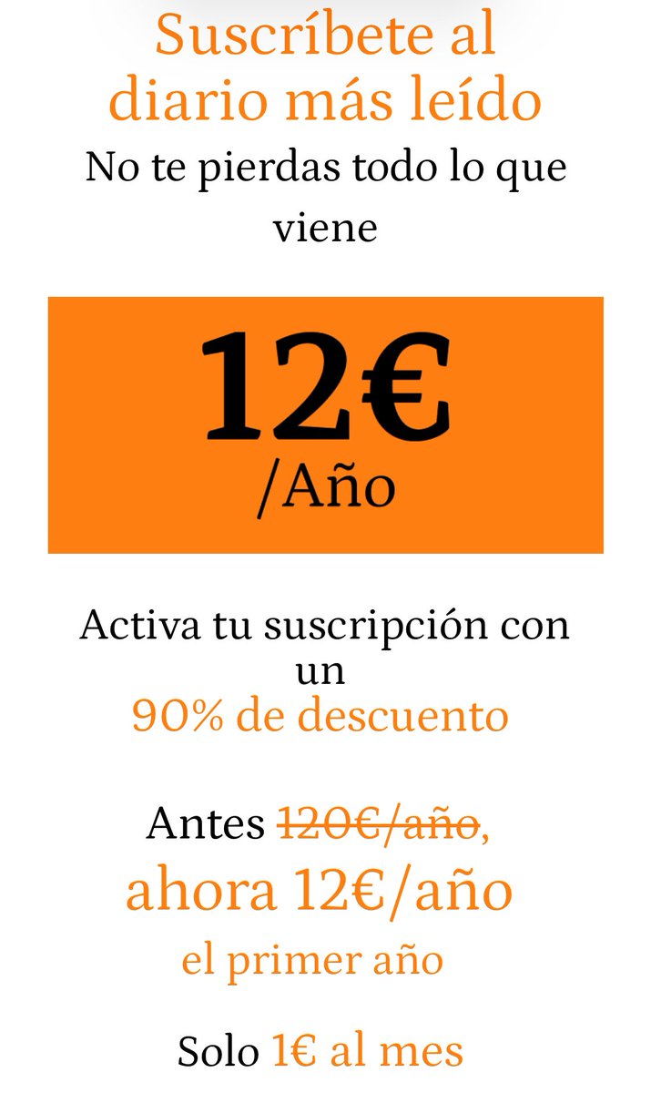 “El diario más leído” 
rebaja el valor de sus exclusivas de 120 euros a 12 euros al año.

¿Por qué será?
