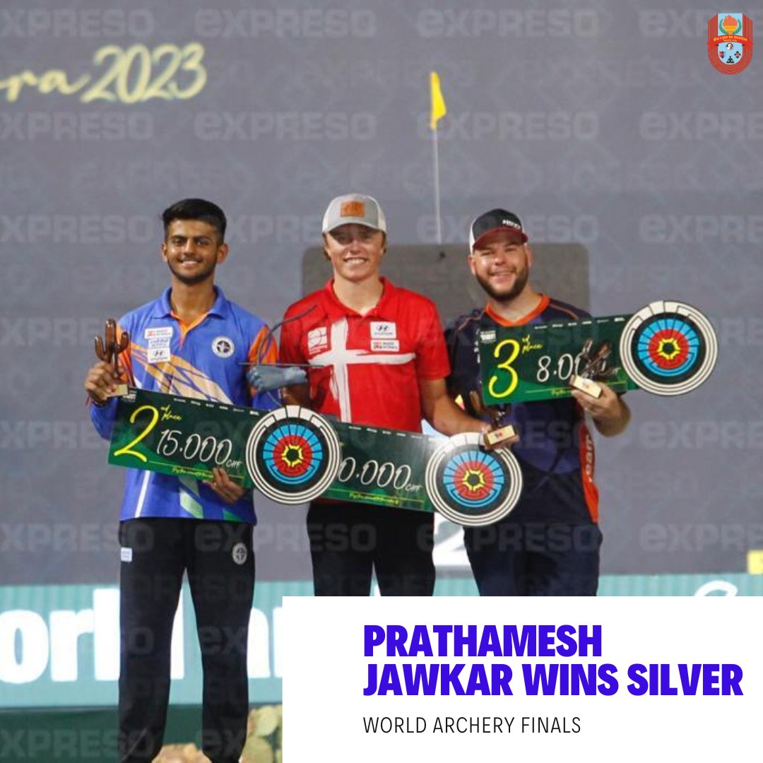 🏹 Maharashtra's Ace Archer Prathamesh Jawkar 🥈 captures Silver at World Archery Final! 🌟 Bested World No. 1, Mike Schloesser in a heart-pounding Semifinal showdown! 🔥 Edge-of-seat final shootout! 🏆 #ArcheryChampion #PrathameshJawkar 🇮🇳