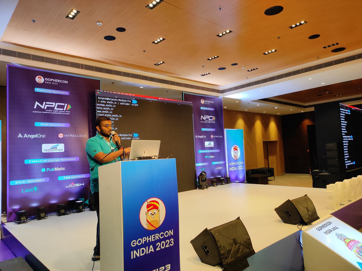 GopherConIndia's tweet image. #FlashTalks 

Here&apos;s Shubham giving a flash talk on ProjectDiscovery Open source tools 

#GCI23