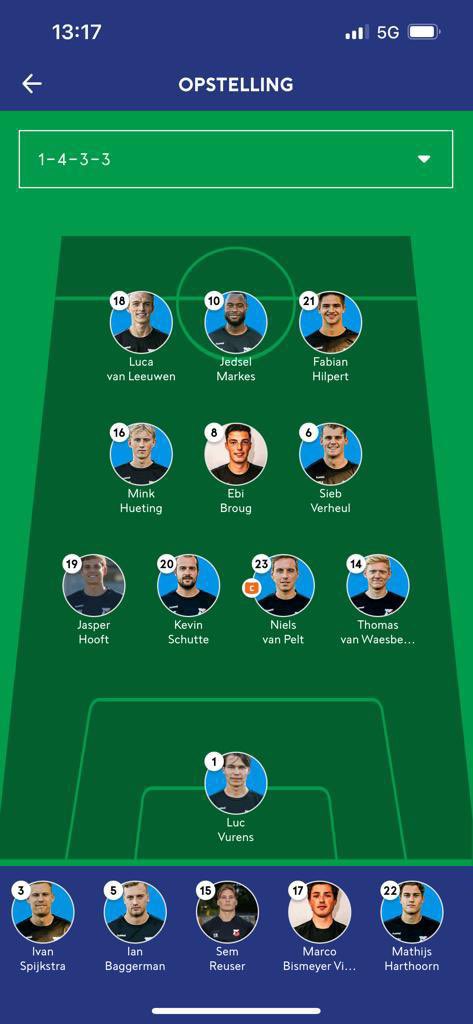 HBSFANZONE's tweet photo. Opstelling HBS . https://t.co/UeCp1CBdRf