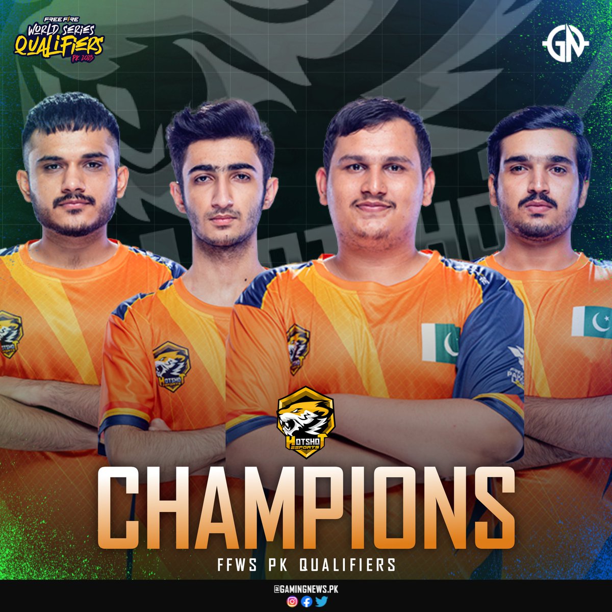 gamingnewspk's tweet photo. Hotshot Esports crowned as the champions of FFWS Pakistan Qualifiers! And will represent Pakistan in World Series Thailand - November ๐ต๐ฐ๐
#gamingnewspk #ffws #ffwsq23 #hotshotesports #ffesportspk #gaming #PAKISTAN https://t.co/v475MM4N6C