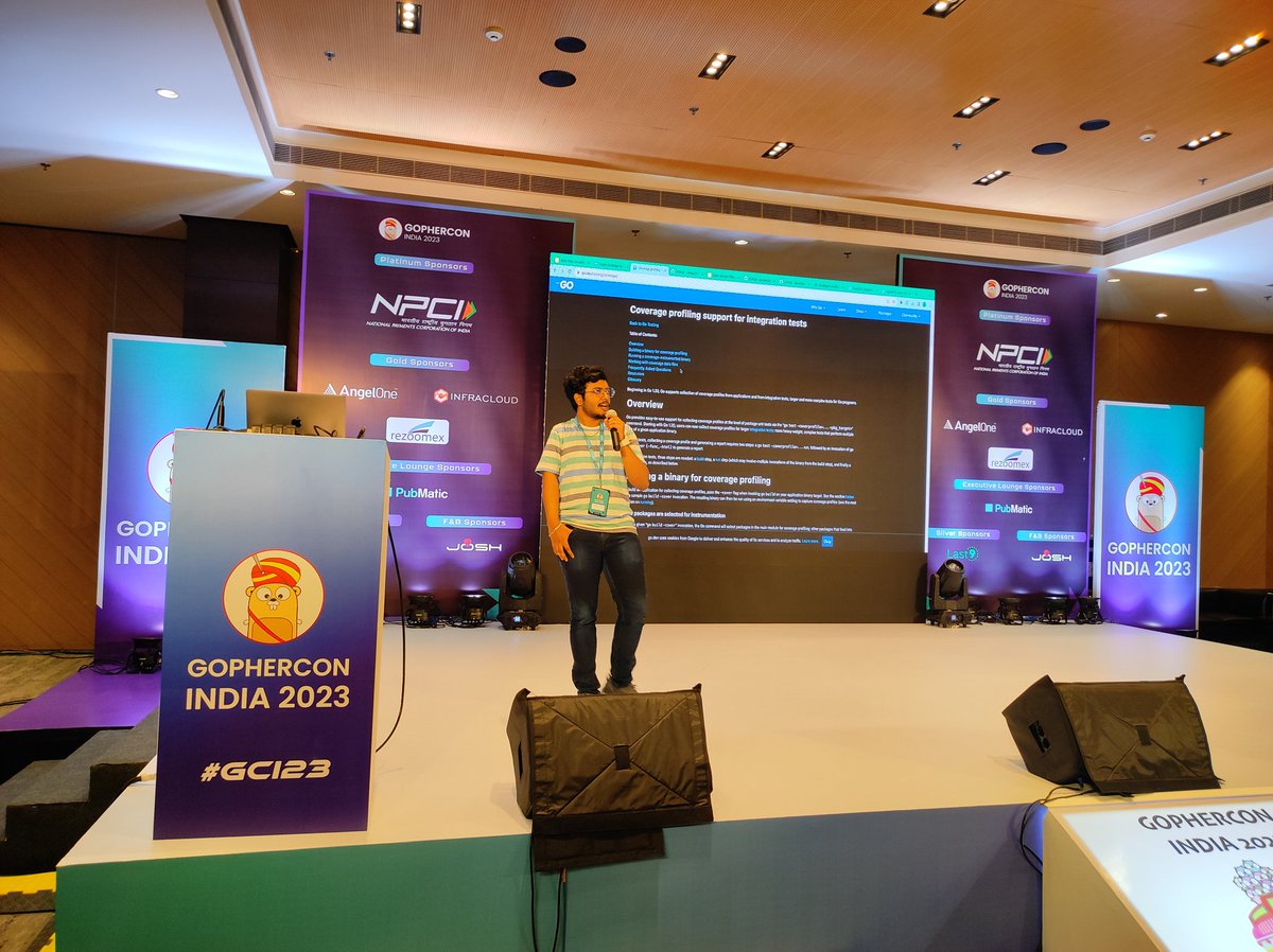 GopherConIndia's tweet image. #FlashTalks 

Here&apos;s Deepak giving a flash talk on Go Coverage in Integration Testing. 

#GCI23