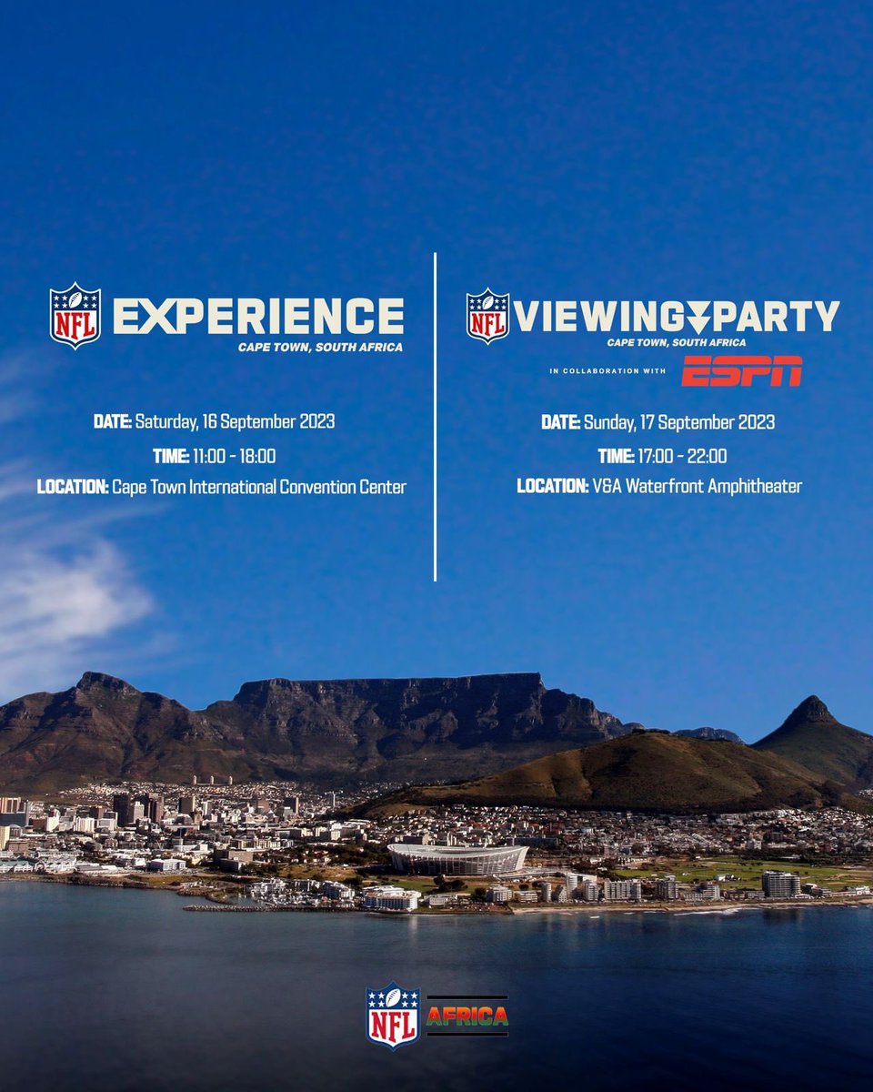 Touchdown in Cape Town: The NFL Experience Lands in South Africa! Read more here: braamvibes.co.za/2023/09/10/tou…