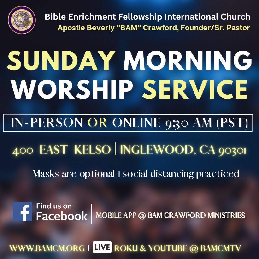 DrBAMCrawford's tweet photo. 🙌🏾♥️⛪️ Join Us In-Person Or Join Us Online This Sunday!! https://t.co/0ljNkhuWcv #bamcrawfordministries #befic #beverlycrawford #faithkids #frontline #youth #worshipservice #livesundayservice #bamcmtv #inperson https://t.co/wFxWGmINTR