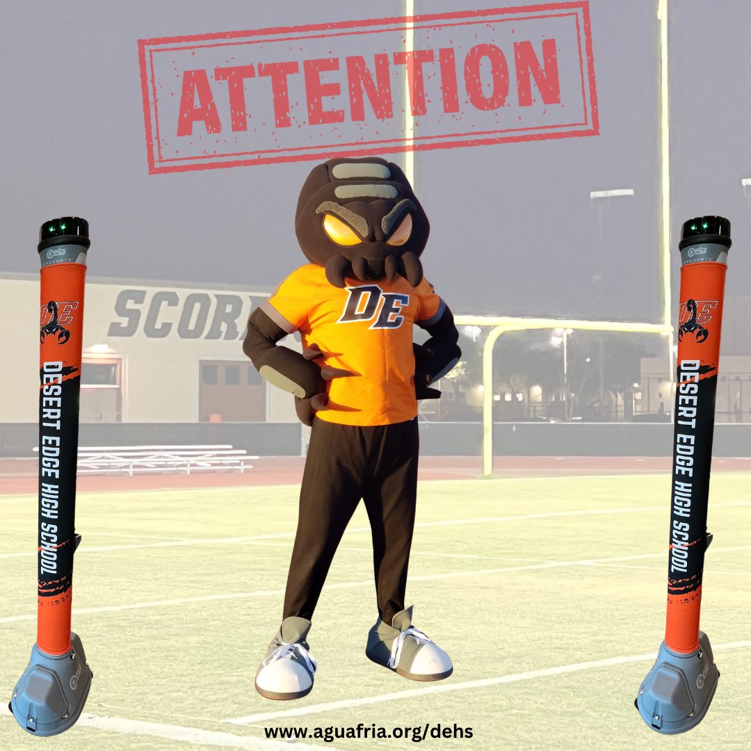 DesertEdgeHS's tweet photo. Be sure to check out this week's Athletic Events! All tickets can be purchased on https://t.co/xoI1eEmc7x. NO Cash Sales will be available at the gate. 🧡🦂🖤 #DEHS #ScorpionNation #WeAreDE #DesertEdgeHighSchool #DesertEdgeHS #STING #FeelTheStingRisetoGreatness https://t.co/9MlyvOie6h