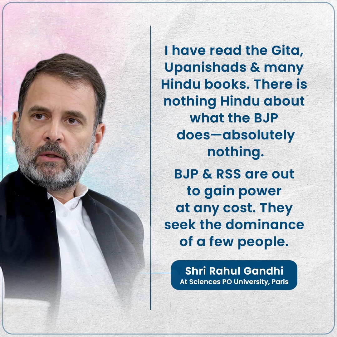 INCIndia's tweet photo. "There is nothing Hindu about what the BJP does—absolutely nothing." https://t.co/a4oR5tmziJ