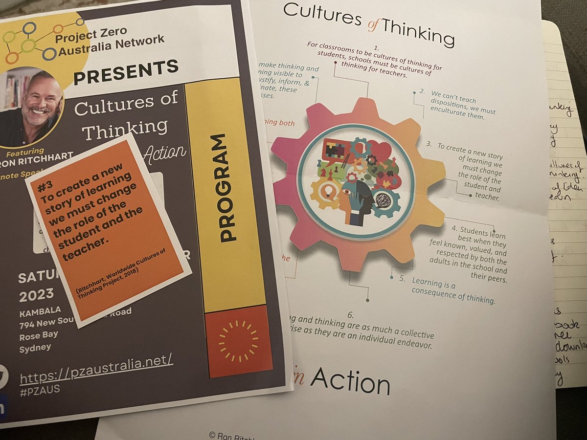 Thank you #PZAUS @RonRitchhart @FionaEvans20 for an energising day exploring Cultures of Thinking in Action. 
We can have the toolset and the skillset but we must also advance our mindset (attitudes, beliefs and expectations) to incentivise our actions.