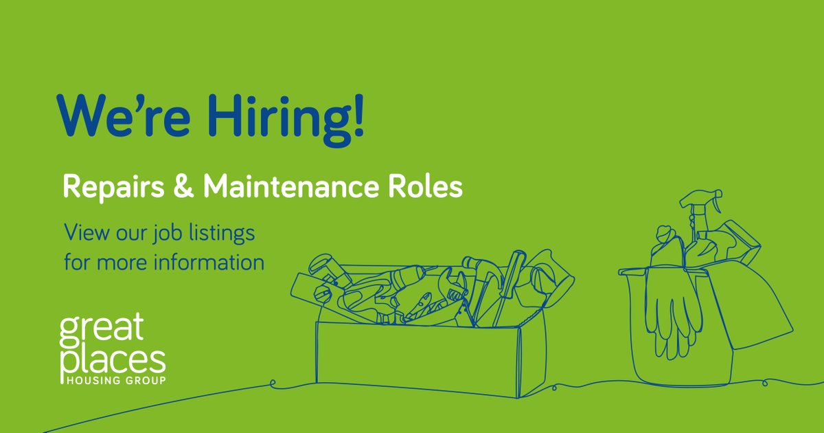 Looking for a new challenge? Join our repairs team where you'll be working both independently and as part of a team to deliver a top quality service. Check out our careers page on the link below!

greatplaces.org.uk/careers/