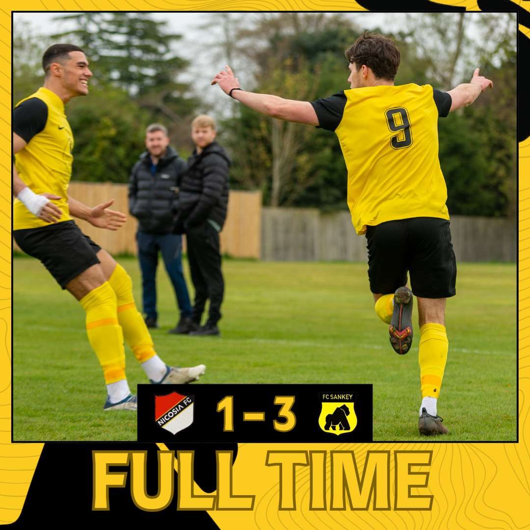 FC SANKEY (@fcsankey) on Twitter photo Massive 3 points in Kirkby👊🏻
The yellows took control after going 1-0 down to win 3-1 away at <a href="/NicosiaFC2020/">Nicosia FC</a> great response from last week’s draw🦍
GOALS - @FAZ <a href="/clegg_caleb/">Caleb Clegg</a> <a href="/GeorgeBillingh4/">GBB</a>
MOTM - @CJ94714998
Huge win🟡⚫️ Massive 3 points in Kirkby👊🏻
The yellows took control after going 1-0 down to win 3-1 away at <a href="/NicosiaFC2020/">Nicosia FC</a> great response from last week’s draw🦍
GOALS - @FAZ <a href="/clegg_caleb/">Caleb Clegg</a> <a href="/GeorgeBillingh4/">GBB</a>
MOTM - @CJ94714998
Huge win🟡⚫️