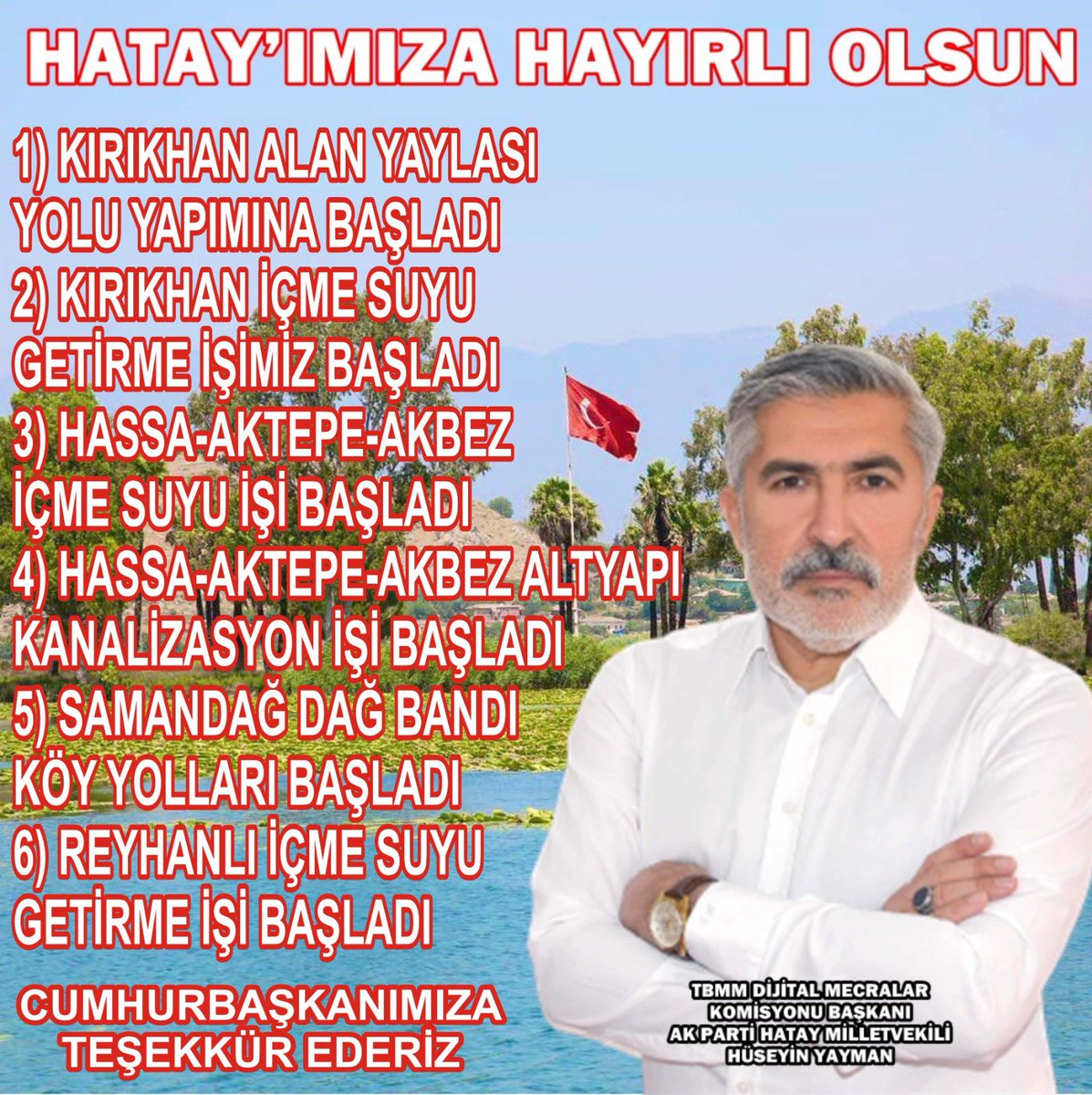 Halka Hizmet Hakka Hizmet şiarıyla çalışan Hatay'ın sözde değil Özde hizmet adamı @HuseyinYayman Allah senden razı olsun @_huseyintutar68 @CerciEkrem