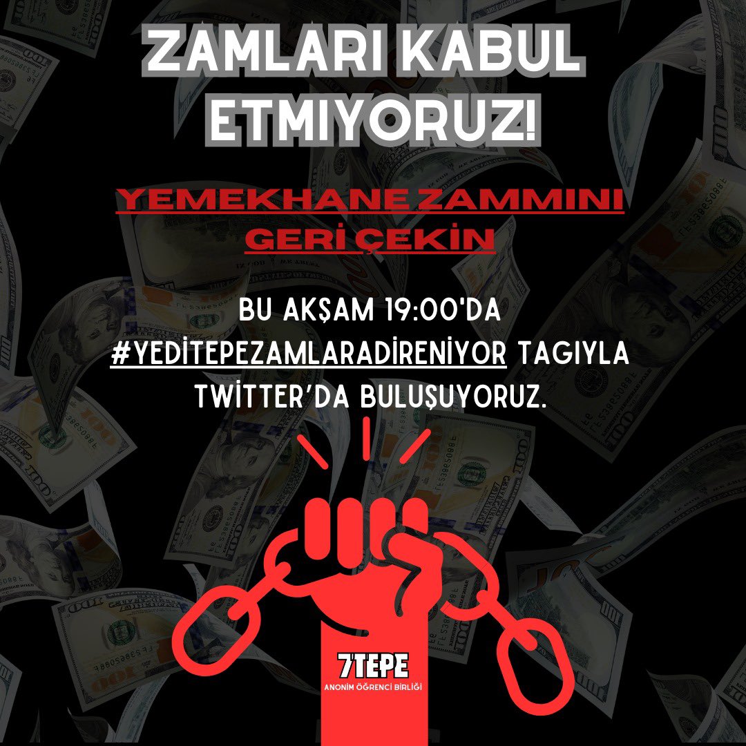 Şimdi sesimizi duyurma zamanı! 
Tüm arkadaşlarımızı yaşadıkları zorlukları ve kaygılarını paylaşmak üzere Tag çalışmamıza davet ediyoruz. 
#YeditepeZamlaraDireniyor