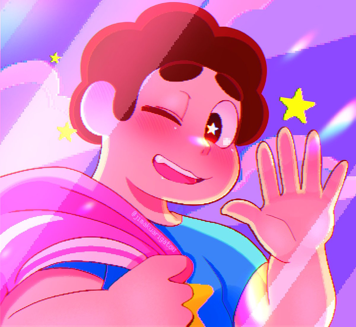 これは画面の中からファンサしてくれるぶんちゃん✨🌟✨

#スティーブン・ユニバース #イラスト 
#stevenuniversefanart #StevenUniverse