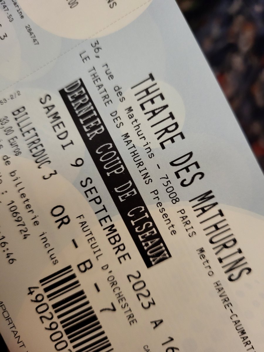 #1BonheurParJour (en différé) Passer de bons moments au théâtre, avec un dernier coup de ciseaux, et bien rire tout simplement.