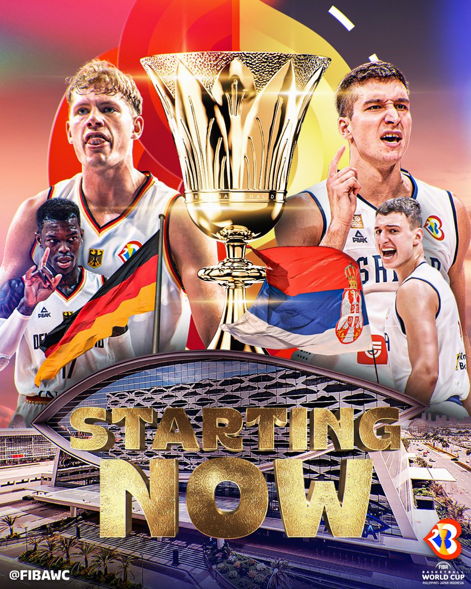Who will be crowned the WORLD CHAMPIONS? 👑

🇩🇪 Germany v Serbia 🇷🇸 grand final is starting NOW! 🔴

#FIBAWC