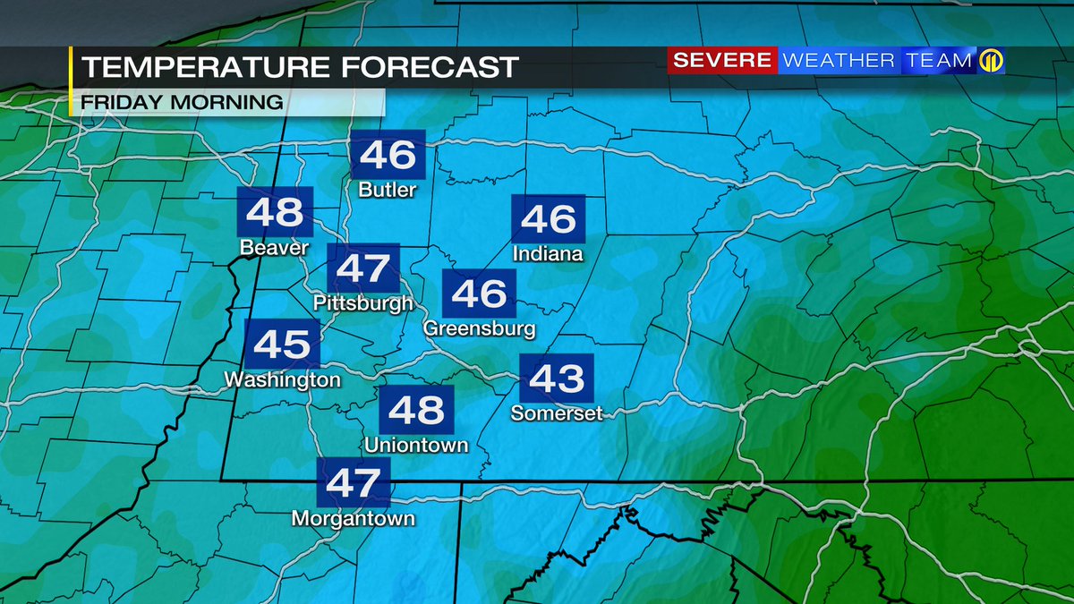 Fall lovers rejoice!!

Big Canadian high pressure will be right overtop of us Friday morning and that will lead to our coolest start since mid-June.

Lows should be in the 40s from Thursday-Saturday mornings