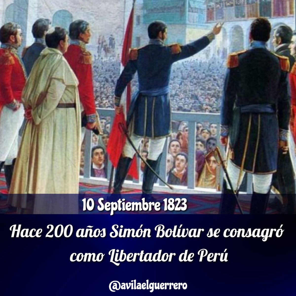 #ChinaYVenezuelaJuntas Hoy es el Bicentenario de que El Libertador Simón Bolívar,  se convierte en el Libertador del Perú.  Que nadie en estas y esas tierras olvide semejante hazaña. #10septiembre <a href="/PartidoPSUV/">PSUV</a>