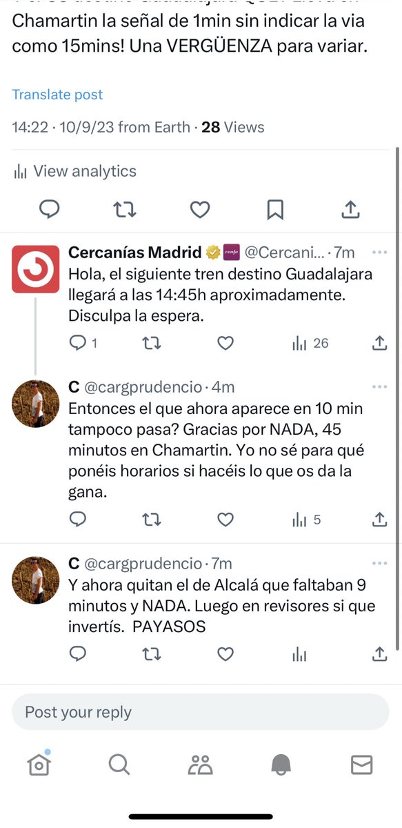 cargprudencio's tweet photo. @CercaniasMadrid y ahora borráis el post? pues aquí va la captura SINVERGÜENZAS: https://t.co/yNYJbNPpuA
