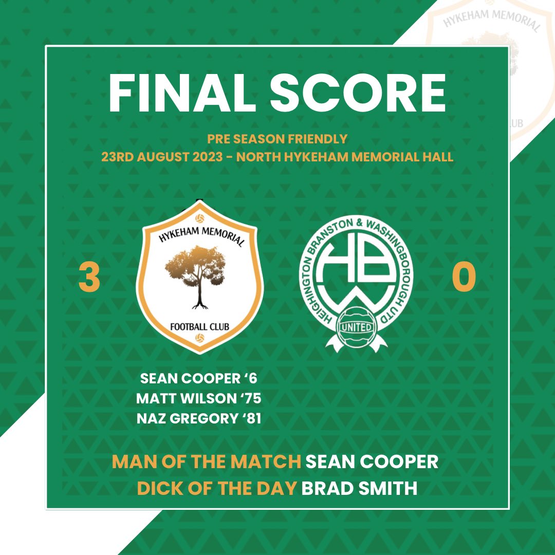 Three 🍒 for the Mem today. A real graft in the heat but everyone worked their arse off. Goals coming from <a href="/S_Coop1990/">Sean Cooper</a> , <a href="/Matt_Wilson89/">Matt Wilson</a> and <a href="/Gregory3Naz/">Nathan Gregory</a> . Man of the match to Sean and DOTD to Brad “Tony Yetoah” Smith. 😂😂 credit to <a href="/HBWUnited/">HBW United</a> , a really good group of lads! #UTM