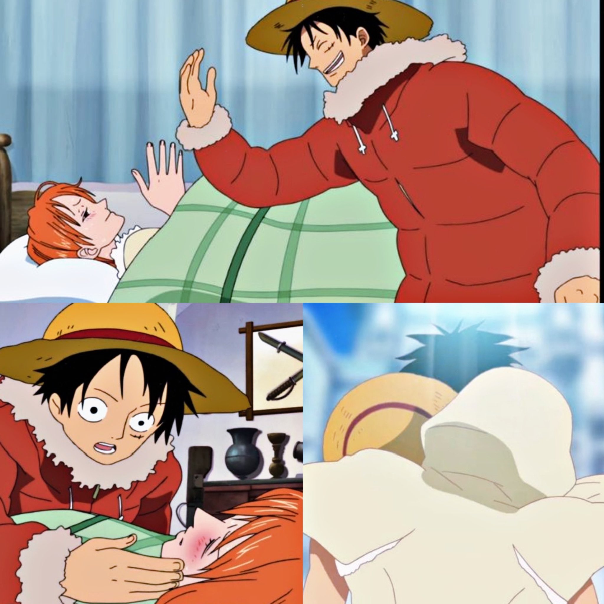 One Piece ~ Luffy tries to cheer Sick Nami up 