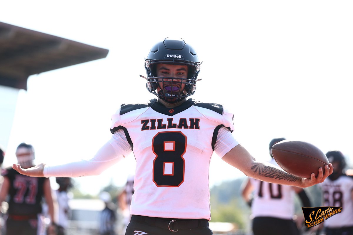 SCActionImages's tweet photo. It wasn’t necessarily pretty, but Zillah overcame a long bus ride and a couple of players “losing fluids” on the sideline on a hot afternoon in Tenino to defeat the Beavers 34-32. The Leopards move to 2-0 on the season. https://t.co/Qa9XSfGPBl