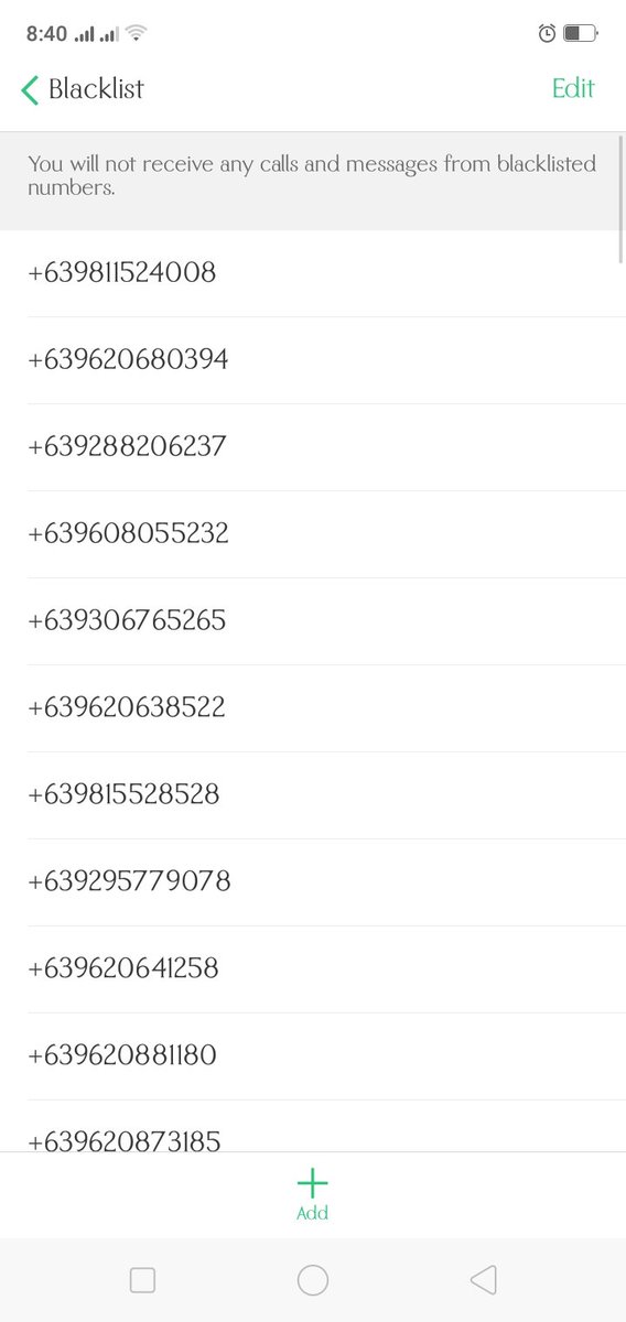 Celinei0i's tweet photo. Ganito na kadami yung mga naibablacklist ko na numbers dahil sa mga scam texts na yan. Registered na number ko pero bat may ganto pa din? Sana ito gawan ng paraan ng mga kinauukulan kaso wala eh https://t.co/8viyMFRYSB