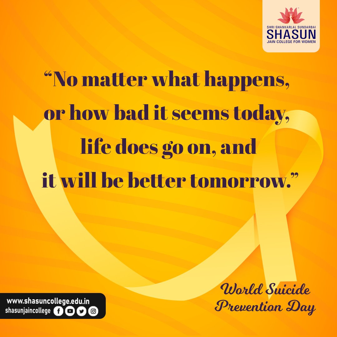 When you feel like giving up, just remember the reason why you held on for so long!

#worldsuicidepreventionday
#suicideprevention #womwnsupportingwomen #shasunjaincollege #lifeatshasun