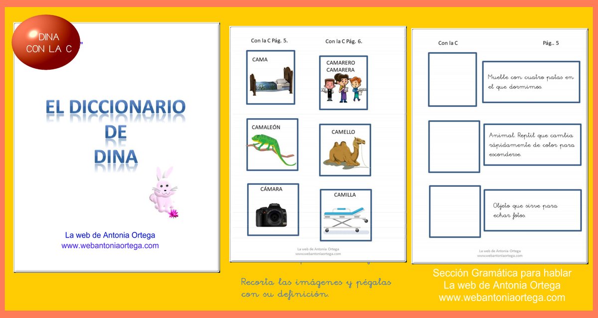 NOVEDAD WEB ANTONIA ORTEGA.
Seguimos pegando imágenes con su definición en el DICCIONARIO de DINA.
DINA CON LA C.  Descarga PDF: webantoniaortega.com/Gramatica.html…
¿Compartimos? Gracias. #educacionprimaria #educacionespecial #FelizDomingo