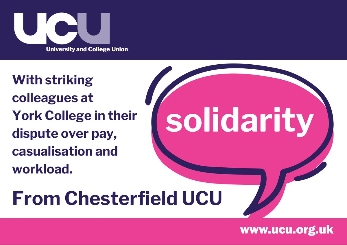 Our colleagues at @YorkCollegeUCU will be taking strike action on Monday 11th and Friday 15th September in their dispute over pay, casualisation/the use of zero hours contracts and workload. Please support them any way you can ✊✊✊