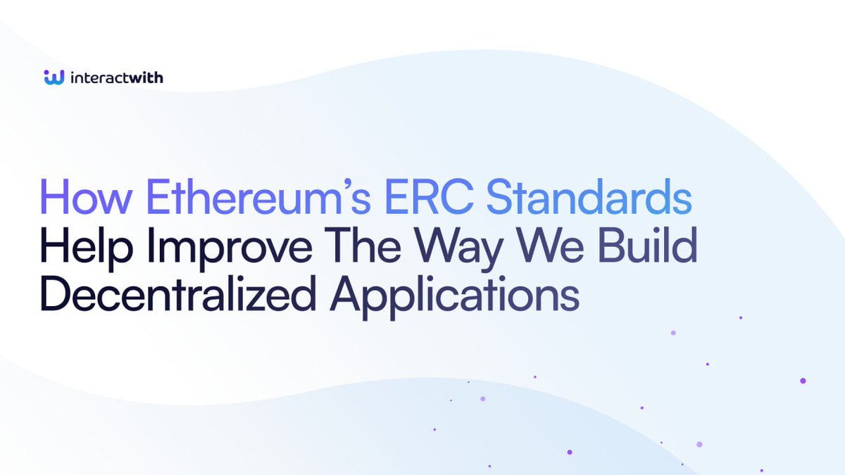 Want to learn more about building decentralized applications with Ethereum's ERC standards? 

👨‍💻 Check out our latest blog post on #InteractWith, where we discuss how these standards help improve the way we build DApps. 

Read more: interactwith.com/company/blog/a…