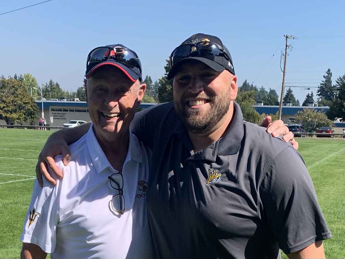 It was so awesome seeing a former high school coach of mine yesterday at our first game of the year. Doug Staveley continues to share his knowledge to the next generation of student-athletes. A true gentleman of the game! #gotrojans #mentor <a href="/BCHSFB/">BC HS Football</a>