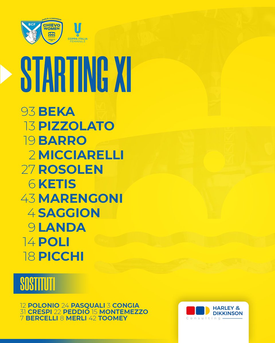 ChievoWomen's tweet photo. L' 1๏ธโฃ1๏ธโฃ scelto da Mister Ulderici per la gara di Coppa Italia contro il Brescia ๐
#Chievo #CuoreMatto https://t.co/ps0REABaNZ