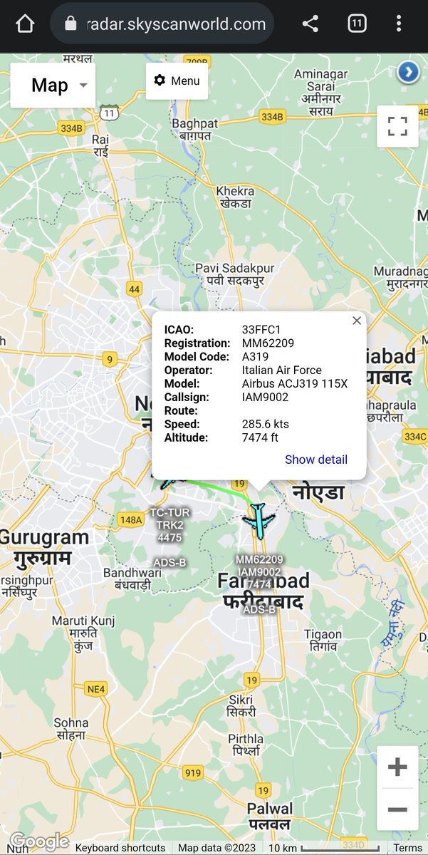 scan_sky's tweet photo. Italian Prime Minister Giorgia Meloni 🇮🇹 Departing From Indira Gandhi International Airport 🇮🇳 After Attending The Recent G20 Summit.
Italian Air Force 🇮🇹 - A319-115X - #MM62209 - #IAM9002 https://t.co/HXGZo1L4rJ