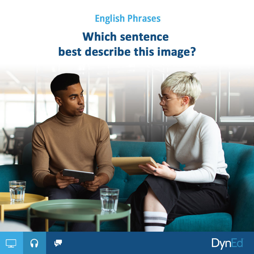 DynEdLatam's tweet photo. Choose the correct answer below:

a. A manager is conduction a performance review with one of their team members.
b. Two colleagues are having a friendly conversation during their lunch break.
c. A team leader giving instructions to your team member on a new project. https://t.co/mYHYdPijPk