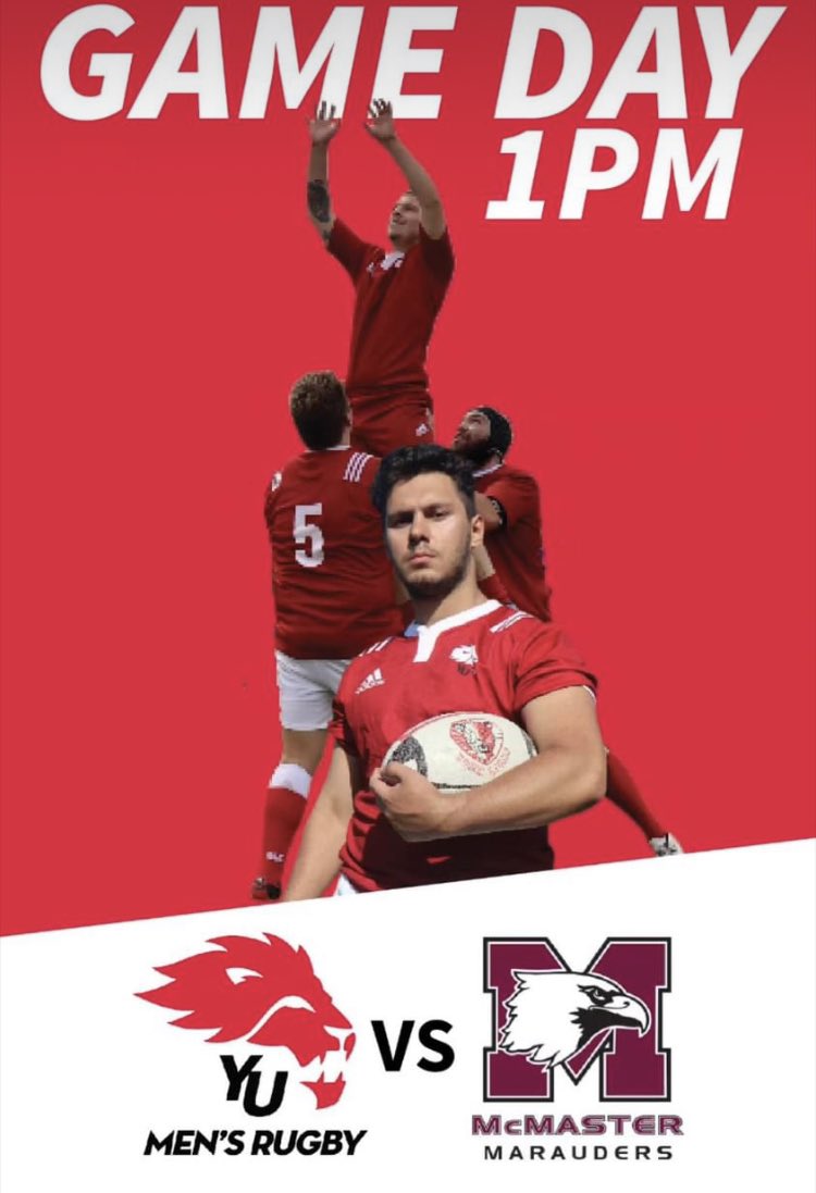 YorkU Men's RFC Alumni (@yorkmensrfcalum) on Twitter photo Match Day: For the first time since 2003, <a href="/yorkulions/">York Lions</a> Men’s Rugby returns to <a href="/OUAsport/">Ontario University Athletics</a> league play today when they travel to Hamilton to play <a href="/McMasterSports/">McMaster Marauders</a> in this historic league-opener, at 1pm.
Congrats to those who have worked so hard to make this possible, and good luck!! Match Day: For the first time since 2003, <a href="/yorkulions/">York Lions</a> Men’s Rugby returns to <a href="/OUAsport/">Ontario University Athletics</a> league play today when they travel to Hamilton to play <a href="/McMasterSports/">McMaster Marauders</a> in this historic league-opener, at 1pm.
Congrats to those who have worked so hard to make this possible, and good luck!!