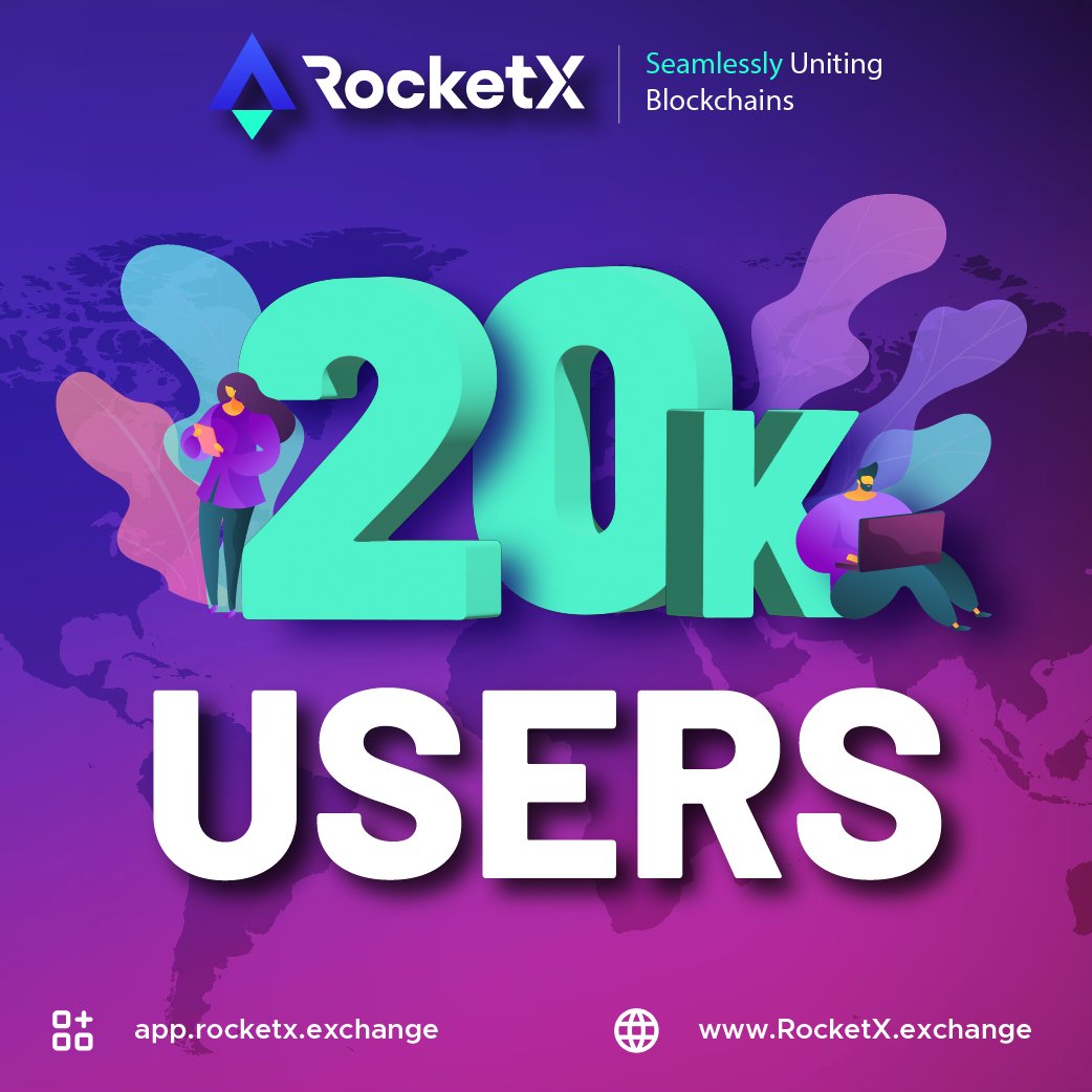 RocketXexchange's tweet image. 📢 Exciting News! RocketX has reached an incredible milestone - 𝟐𝟎,𝟎𝟎𝟎+ 𝐮𝐬𝐞𝐫𝐬 and counting! 🚀

✨ Your trust, enthusiasm, &amp;amp; support have driven us to reach new heights in the #crypto world. We're on a mission to unite blockchains, making cheaper, faster, and more…