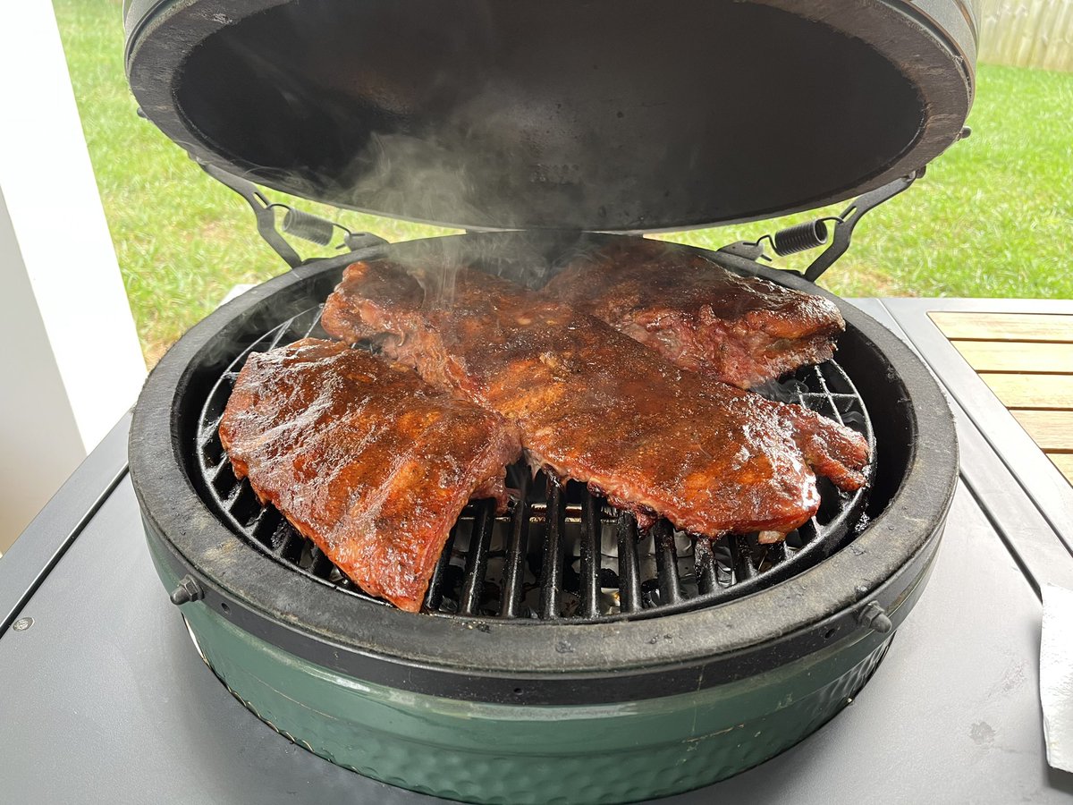 docnolz's tweet photo. Home-gating ribs about halfway smoked. Go Panthers! #tailgate #homegate #KeepPounding https://t.co/gRc1ANmGpQ