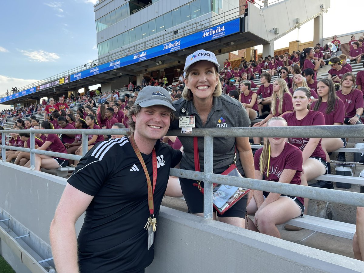 My favorite school board member, <a href="/JulieHinaman/">Julie Hinaman</a> stopping by to show her favorite band (my words, not hers🤣) some love! I love to see her continually show up for ALL students and staff of <a href="/CyFairISD/">Cypress-Fairbanks ISD</a>…we love you, Julie!
<a href="/CyWoodsBand/">Cypress Woods HS Band & NOVA Dance Company</a> <a href="/CyWoods212/">Cypress Woods HS</a> <a href="/ALL4CFISD/">ALL4CFISD</a> #CFISDspirit #ALL4CFISD