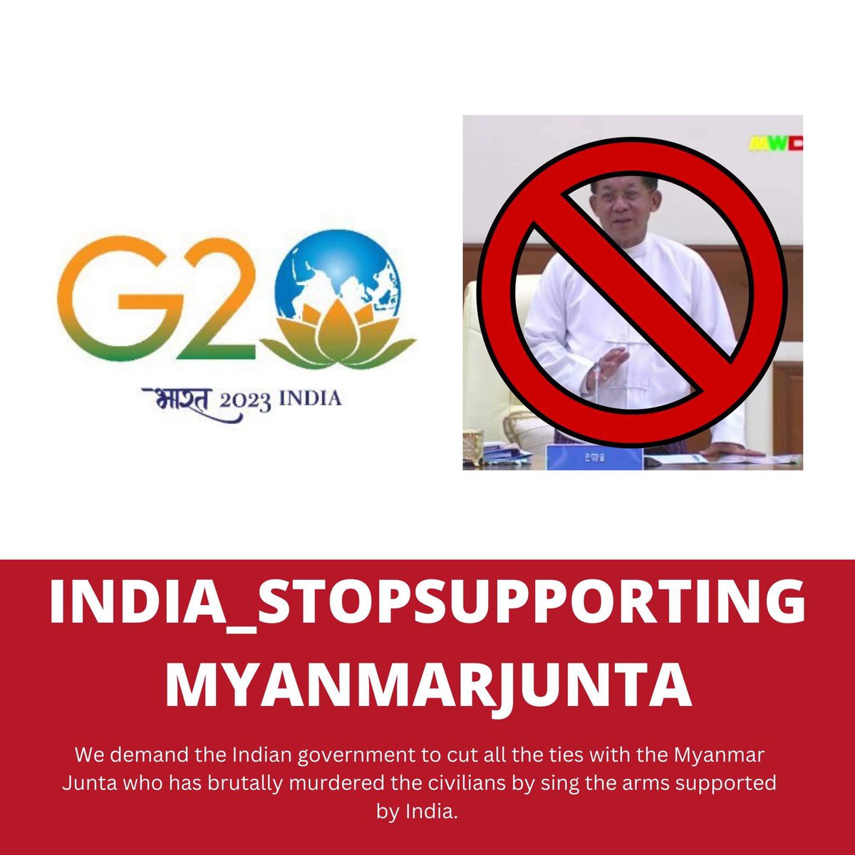 <a href="/PMOIndia/">PMO India</a>, We appeal to the Indian government for solidarity in our hardships while defending the Junta .