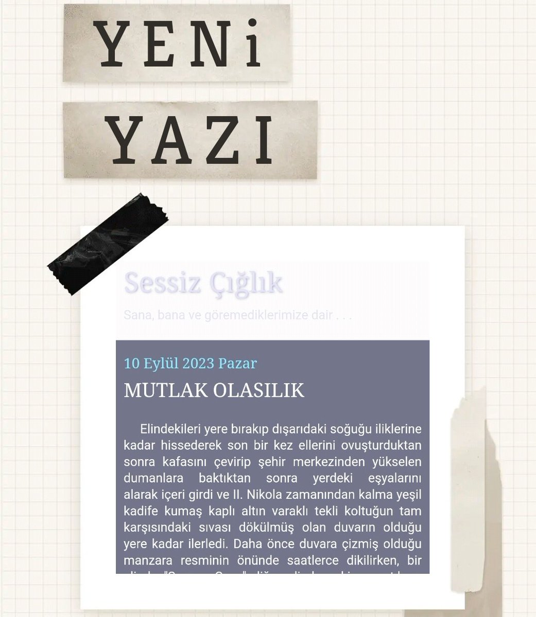 erturan_07's tweet photo. MutlakOlasılık 📝
#blogger #Blogs #writing #X #humanity #sundayvibes #Sunday #lifestyle #life https://t.co/ClOWf6iEY5