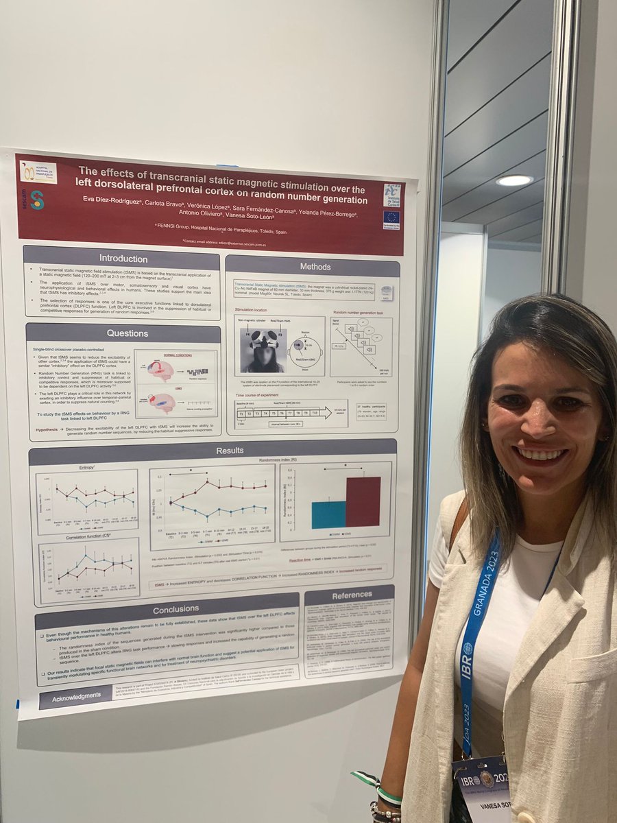 HNPdivulga1's tweet image. Empezamos con Vanesa Soto @vsotoleon del @FENNSIgroup que ha contado los efectos de la estimulación magnética transcraneal #tSMS en la generación de las decisiones aleatorias.
@HNParaplejicos @idiscam @SENC_ #IBRO2023