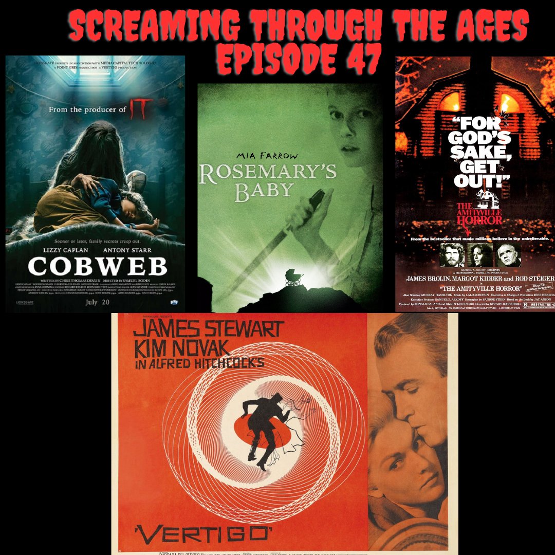 Episode 47 of Screaming Through the Ages is available now wherever you get your podcasts. On this episode I'm joined by Nathan from @FantomGalaxy to review Vertigo and I also discuss The Amityville Horror, Rosemary's Baby, Cobweb and more. #HorrorMovies #Amityville #Hitchcock