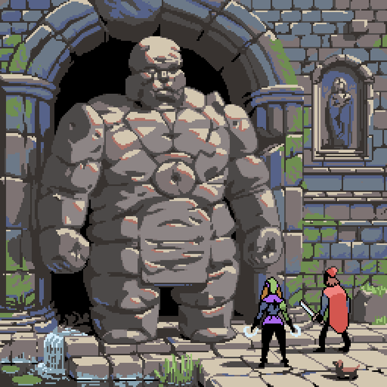 AmberMechanic's tweet photo. Door guardian. #pixelart https://t.co/AE2kTwx1ir